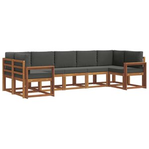 vidaXL Ensemble de canapés d'extérieur 7 Pièces Naturel et Anthracite
