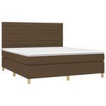 vidaXL Sommier à lattes de lit matelas et LED Marron foncé 180x200 cm