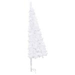 vidaXL Sapin de Noël artificiel d'angle Blanc 210 cm PVC