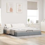 VidaXL Cadre de lit ottoman sans matelas gris clair 200x200 cm tissu