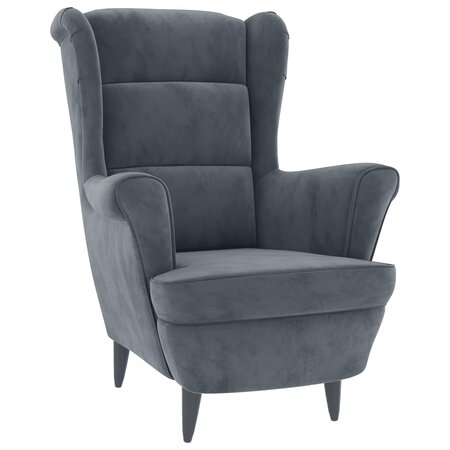 vidaXL Fauteuil gris foncé velours