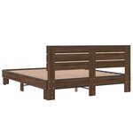vidaXL Cadre de lit chêne marron 150x200 cm bois d'ingénierie et métal