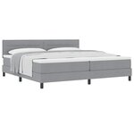 vidaXL Lit à ressorts avec tête de lit Gris clair 200 x 200 cm tissu