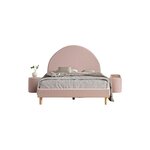 Lit Moon 140x200cm Rose avec pouf
