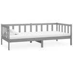 vidaXL Lit Gris Bois de pin massif 90x200 cm