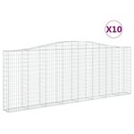 vidaXL Paniers à gabions arqués 10 Pièces 400x30x140/160 cm Fer galvanisé
