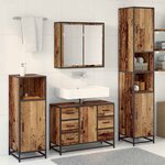 vidaXL Ensemble de mobilier de salle de bain 3 Pièces Bois ancien