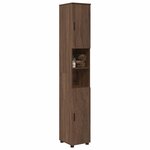 vidaXL Cabinet de salle de bain avec porte Chêne brun 30 x 35 x 192 cm