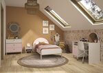 Lit simple 90x190 blanc rose
