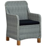 vidaXL Mobilier à dîner 9 Pièces avec coussins Résine tressée Gris clair