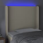 vidaXL Tête de lit à LED Crème 93x16x118/128 cm Similicuir