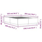 vidaXL Cadre de lit avec lumières LED blanc 160x200 cm bois ingénierie
