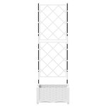 vidaXL Jardinière avec treillis blanche 40x40x125 5 cm