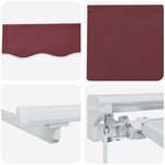 vidaXL Auvent Rétractable Bordeaux 400x200 cm tissu