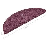 vidaXL Tapis de marches d'escalier 15 Pièces Violet foncé 56x17x3 cm