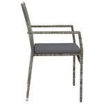vidaXL Ensemble à manger jardin et coussins 7 Pièces gris rotin