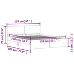 vidaXL Cadre de lit avec tête de lit et LED chêne sonoma 150x200 cm