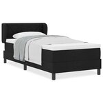 vidaXL Lit boxspring avec matelas avec matelas Noir 90 x 190 cm tissu