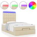 vidaXL Cadre de lit ottoman avec matelas crème 120x190 cm tissu