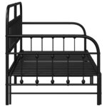vidaXL Cadre de lit de jour avec tête de lit Noir 107 x 203 cm Acier