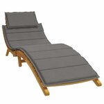vidaXL Coussin de chaise longue gris foncé mélangé 186x58x4 cm tissu
