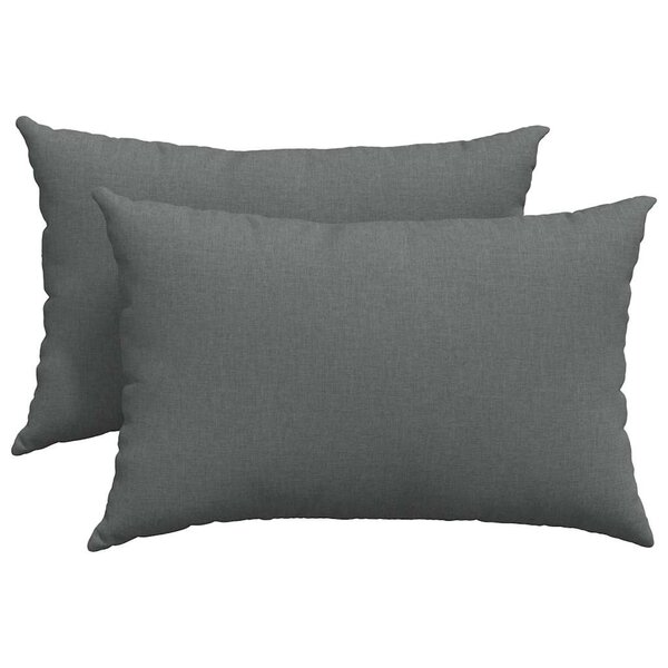 vidaXL Coussins de canapé 2 Pièces Gris foncé 60 x 40 cm tissu