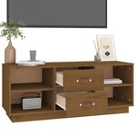 vidaXL Meuble TV Marron miel 100x34x40 cm Bois de pin massif