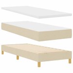 vidaXL Lit à ressort LED avec matelas Crème 80 x 200 cm tissu