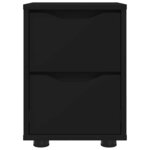 vidaXL Tables de chevet 2 Pièces Noir 30 5 x 30 x 43 cm Bois d'ingénierie