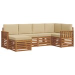 vidaXL Ensemble de canapé d'angle avec coussin 6 Pièces Naturel et Beige