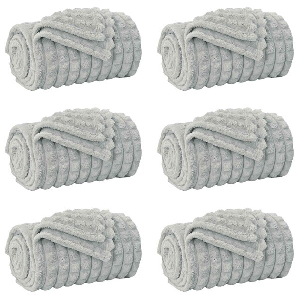 vidaXL Couvertures à jeter 6 Pièces Gris 150 x 130 cm Toison