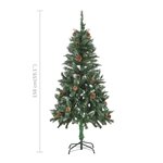 vidaXL Arbre de Noël artificiel pré-éclairé/boules pommes de pin 150cm