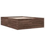 vidaXL Cadre de lit chêne marron 135x190 cm bois d'ingénierie