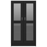 vidaXL Armoire à vitrine Noir 82 5x30 5x150 cm Bois d'ingénierie