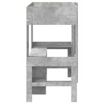 vidaXL Cadre de lit superposé avec bureau Gris béton 80 x 200 cm