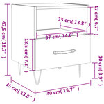 vidaXL Tables de chevet 2Pièces gris béton 40x35x47 5cm bois d’ingénierie