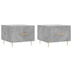 vidaXL Tables basses 2 Pièces gris béton 50x50x40 cm bois d'ingénierie
