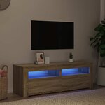 vidaXL Meuble TV avec lumières LED chêne sonoma 120x35x40 cm