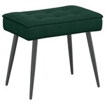 vidaXL Chaise de relaxation avec tabouret Vert foncé Velours