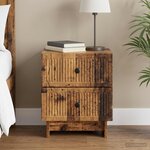 vidaXL Cabinet de chevet avec tiroir Bois ancien 43 x 34 5 x 47 5 cm