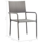 vidaXL Ensemble à manger de jardin 3Pièces Résine tressée Anthracite gris