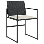 vidaXL Ensemble à manger de jardin coussins 5Pièces noir résine tressée