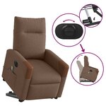 vidaXL Fauteuil inclinable de massage électrique Marron Tissu