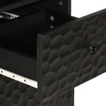 vidaXL Armoire de salle de bain noir 38x33x160 cm bois massif manguier