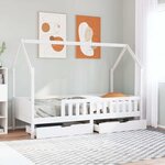 vidaXL Cadre de lit enfants avec tiroirs sans matelas 90x200 cm bois