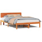 vidaXL Cadre de lit Brun cire 150 x 200 cm Bois massif en pin