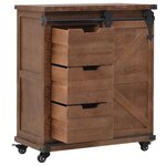 vidaXL Armoire de rangement Bois de sapin massif 64x33 5x75 cm Marron