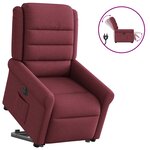 vidaXL Fauteuil inclinable électrique rouge bordeaux tissu