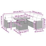 vidaXL Salon de jardin avec coussins 7 Pièces beige résine tressée acacia