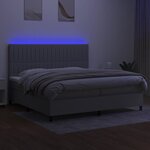 vidaXL Sommier à lattes de lit et matelas et LED Gris clair 200x200 cm
